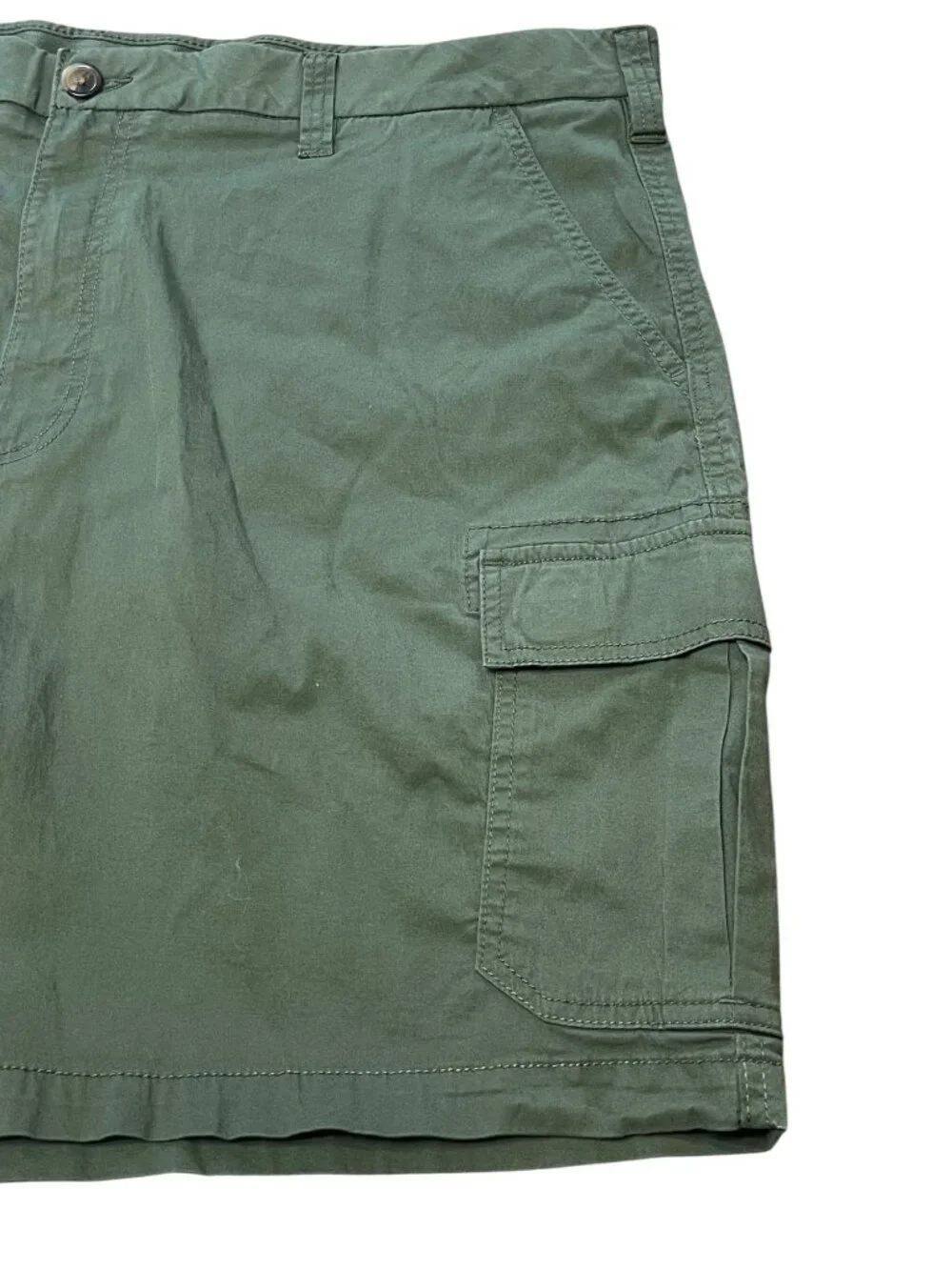 Mens Green Cargo Shorts 44W Lightweight Cotton Outdoor Wear